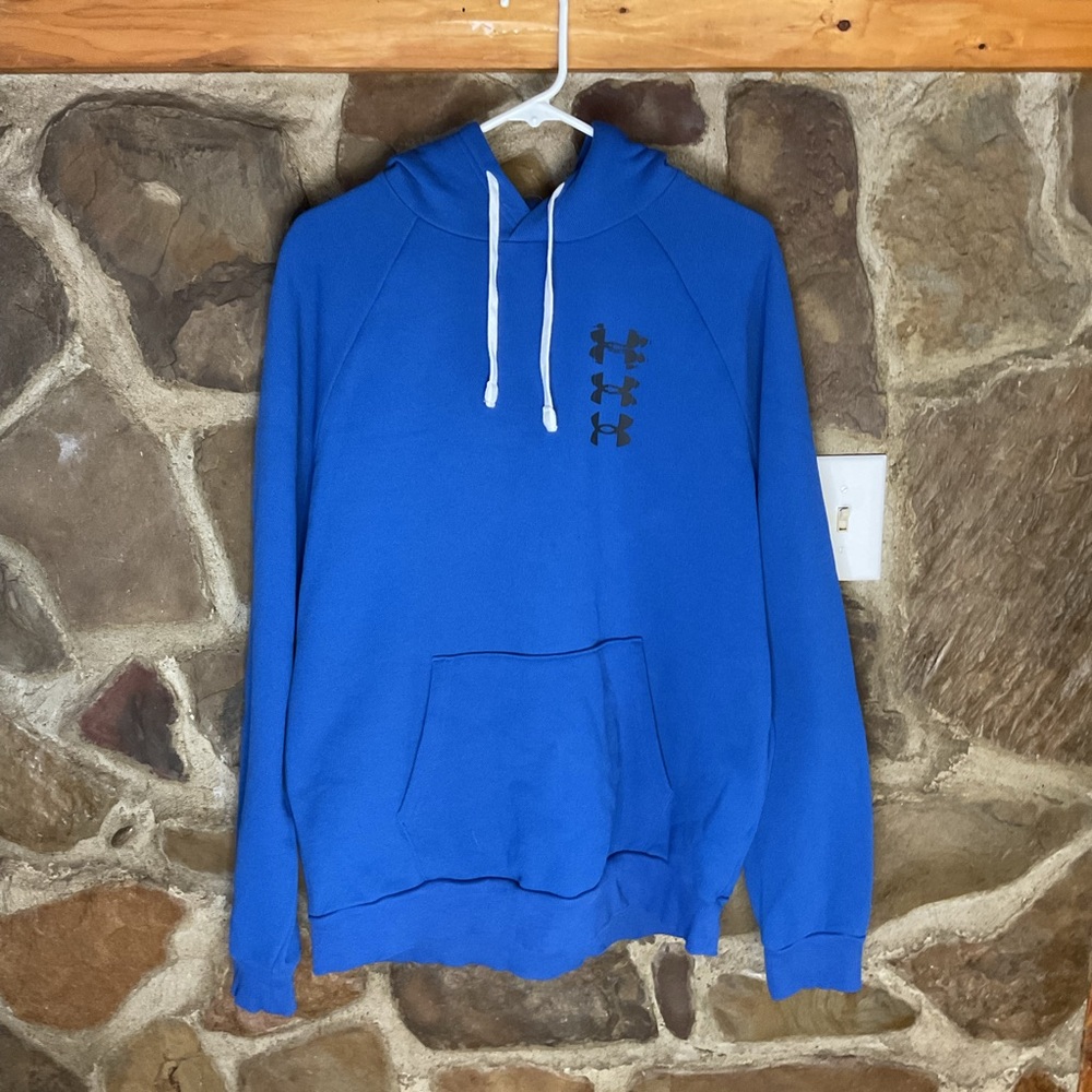 Under Armour Men’s Triple Logo Athletic Pullover Hoodie Royal Blue
